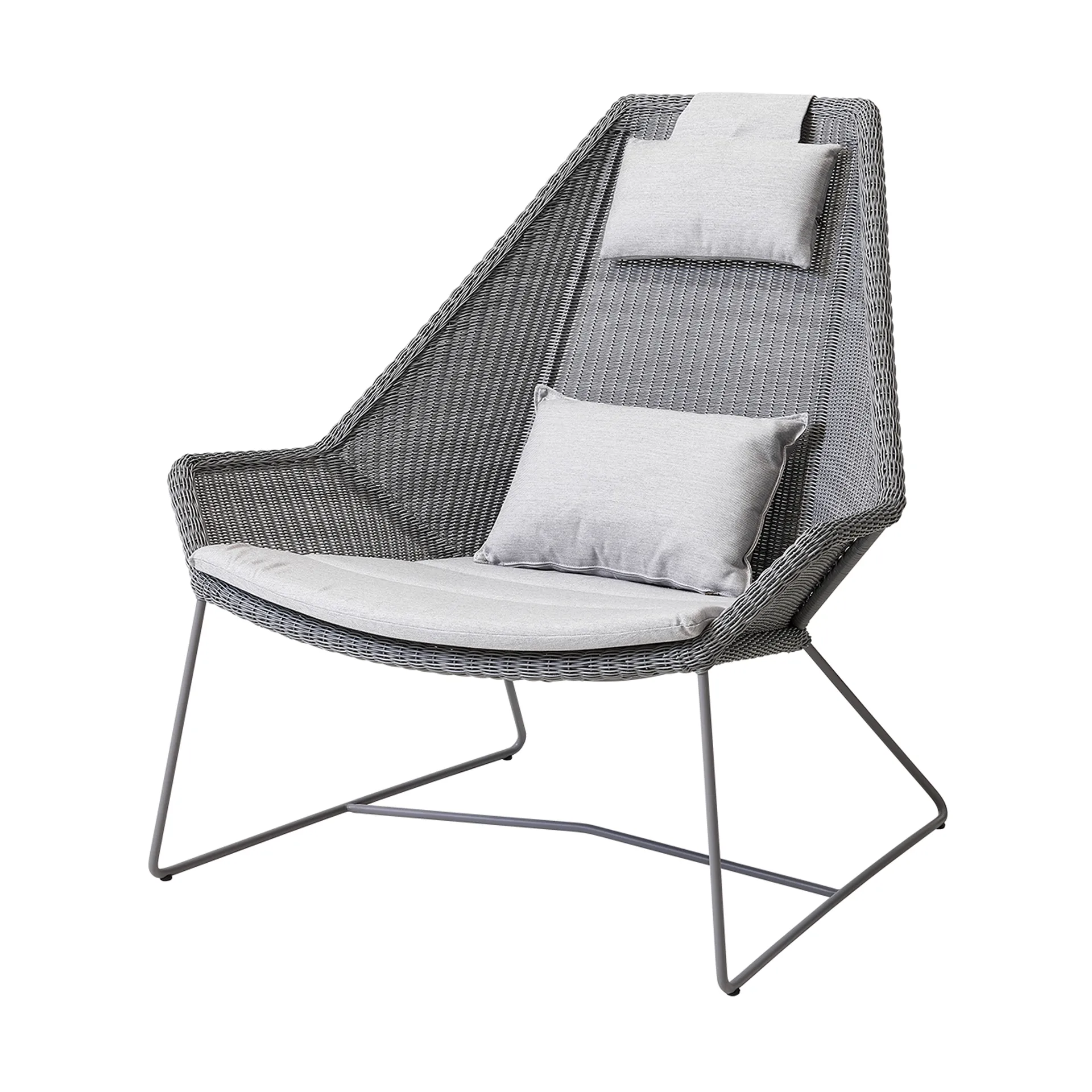 Breeze loungestoel kussenset met hoge rug , Cane-line Natté light grey Cane-line