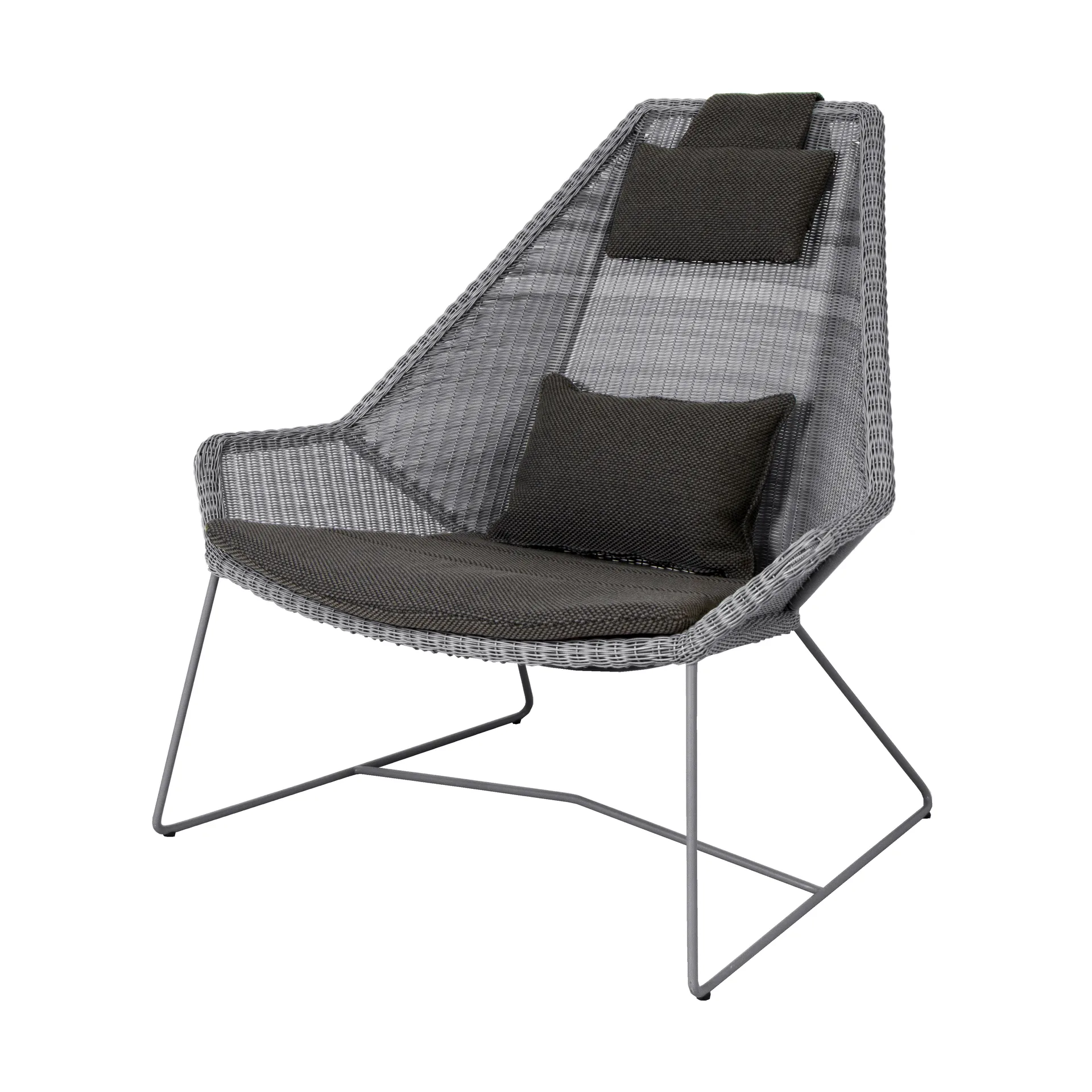 Breeze loungestoel kussenset met hoge rug , Focus grey Cane-line