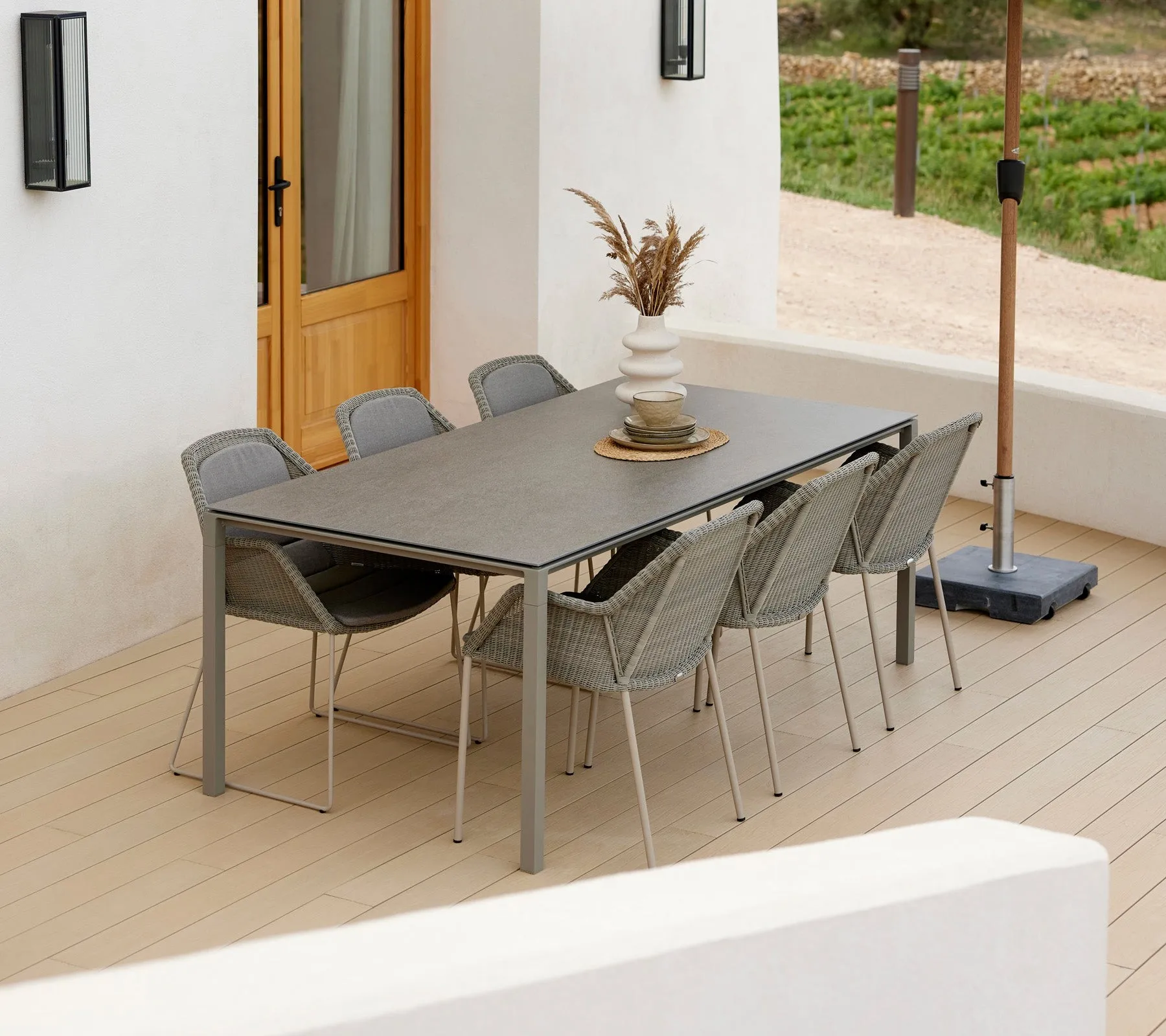 Breeze stapelbare armstoel weave, Taupe Cane-line