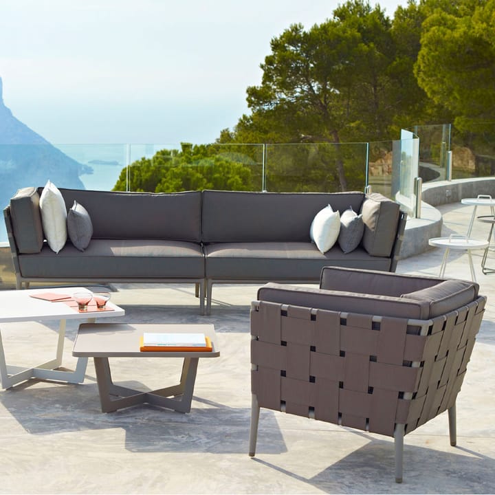 Conic loungestoel, Grey, incl. kussens Cane-line