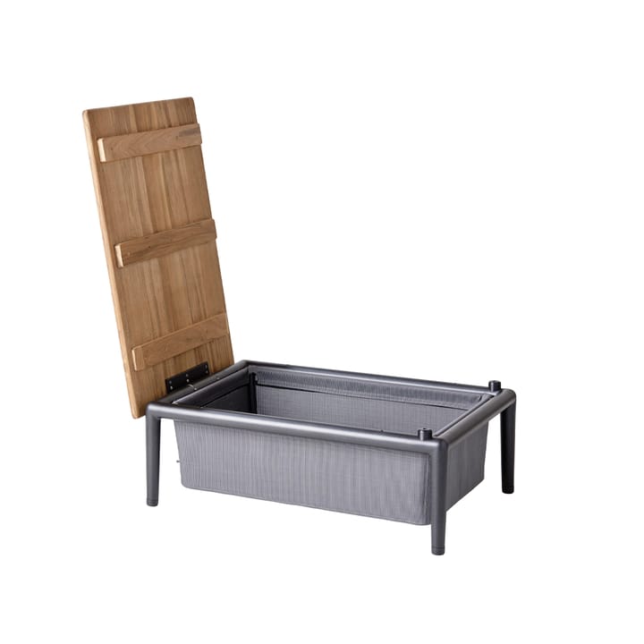 Conic sallontafel met box - Grey, teak - Cane-line