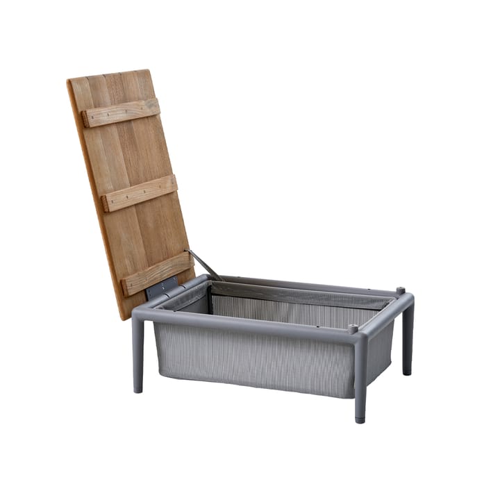 Conic sallontafel met box, Light grey, teak Cane-line