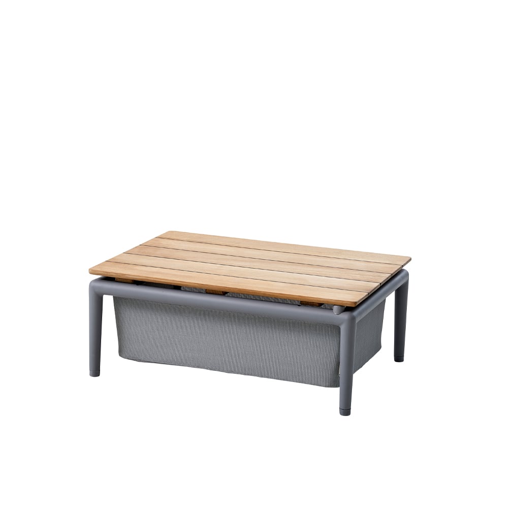 Cane-line Conic sallontafel met box Light grey, teak