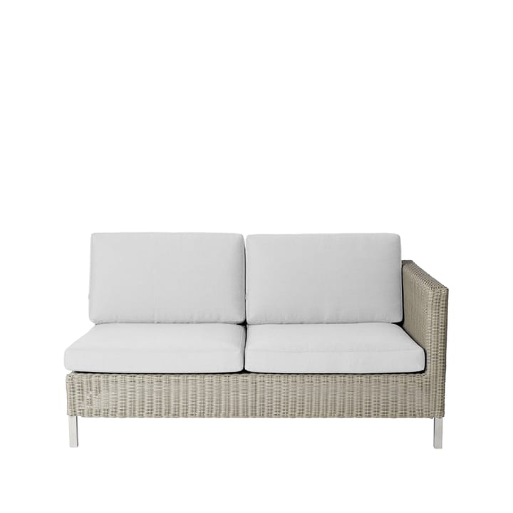 Connect modulaire bank - 2-zits taupe, links, witte kussens - Cane-line
