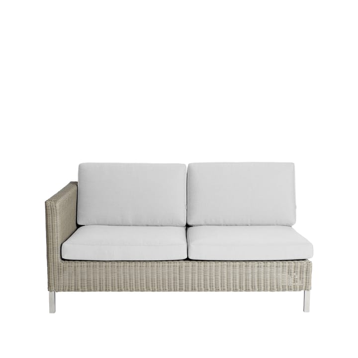 Connect modulaire bank - 2-zits taupe, rechts, witte kussens - Cane-line