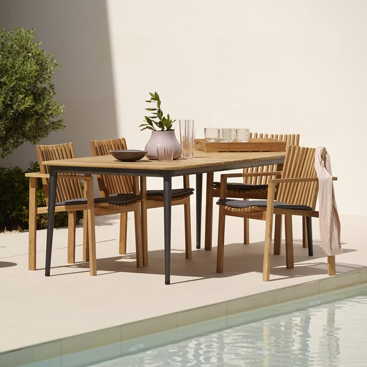 Core eettafel teak 274x100x74 cm, Lava grey frame Cane-line