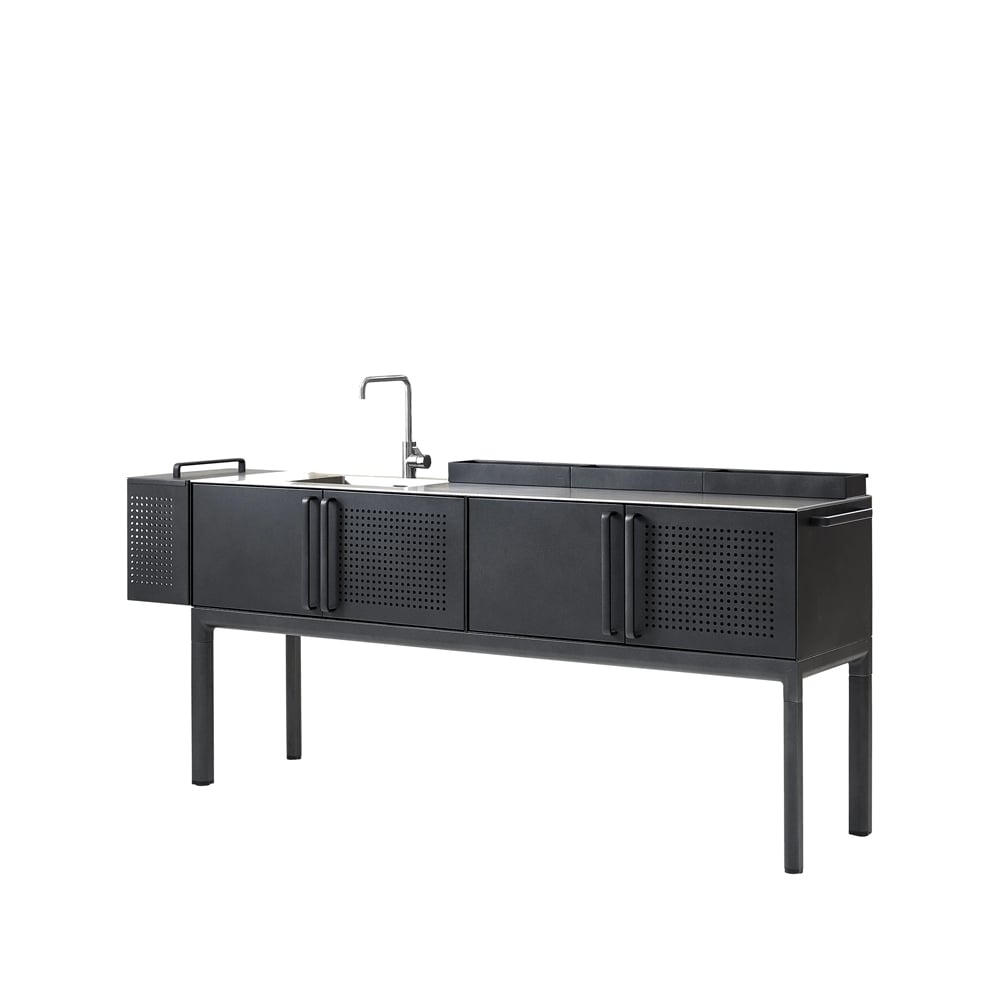 Cane-line Drop Buitenkeuken Lava grey,, incl. gootsteen en kraan