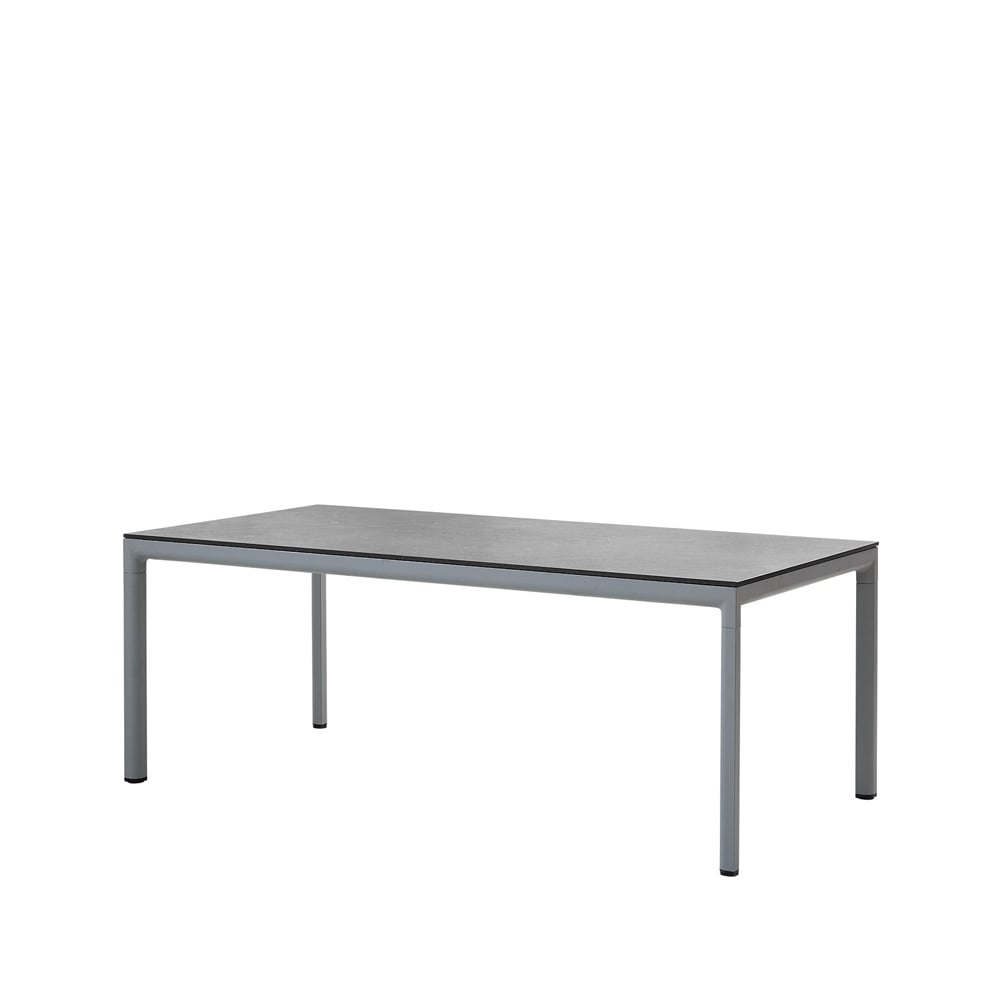 Cane-line Drop eettafel Fossil black-lichtgrijs aluminium frame 100x200cm