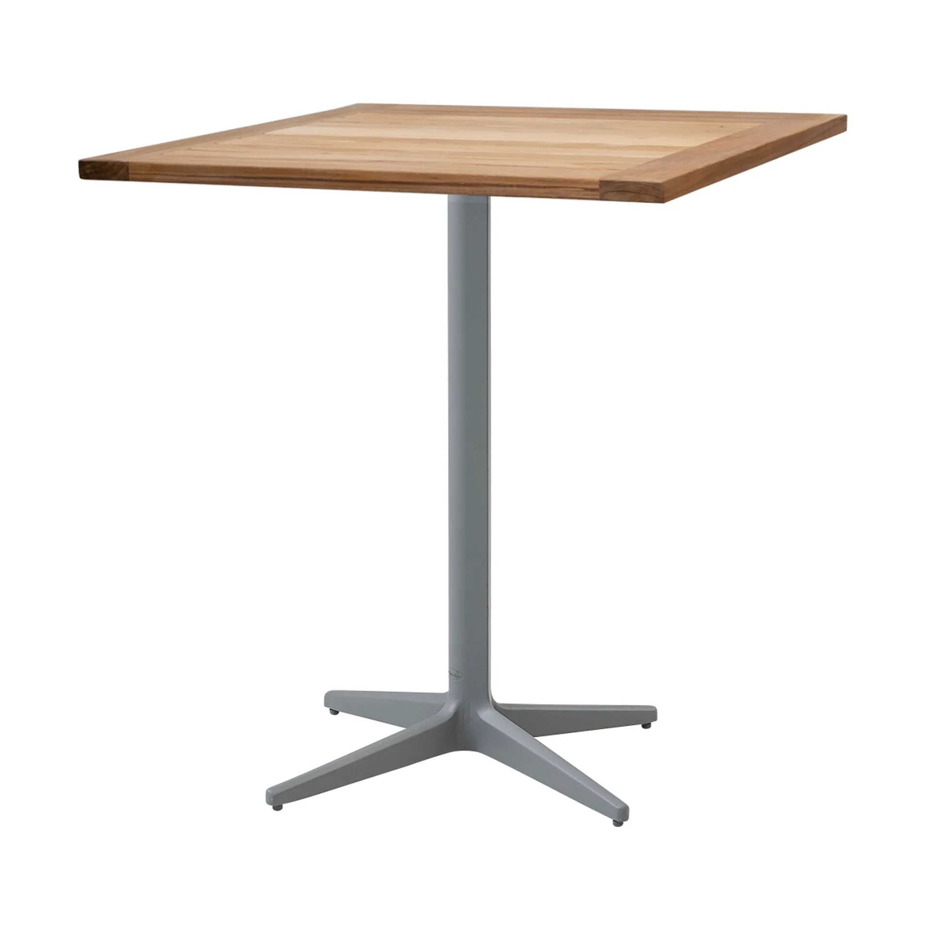 Drop tafel teak 72x72 cm, Licht grijs frame Cane-line