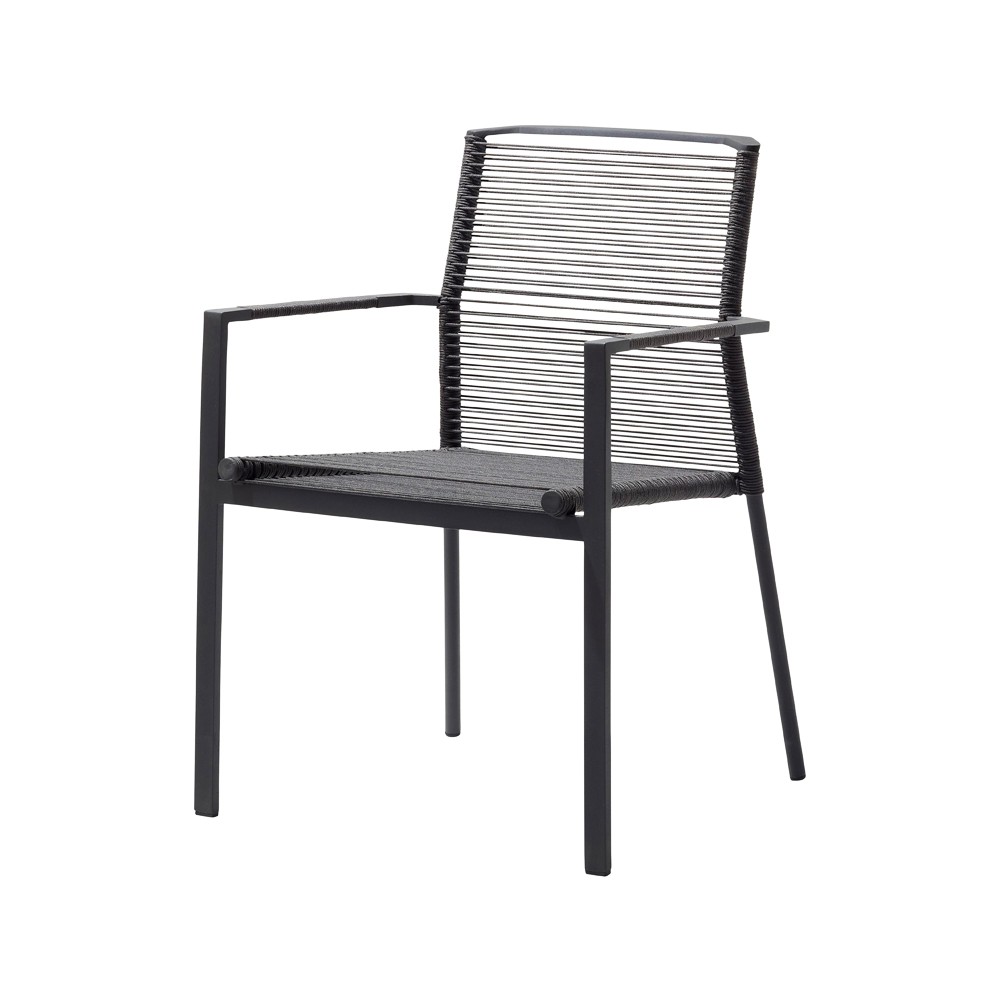 Cane-line Edg armstoel Anthracite | Scandinavisch Interieur | Tuinstoelen | Grijs