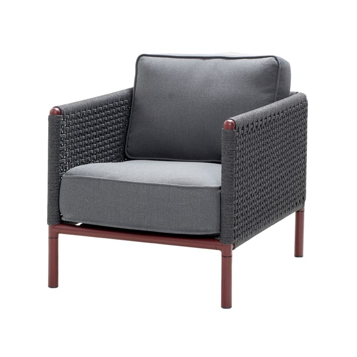 Encore lounge stoel - Cane-Line airtouch bordeaux/dark grey, incl. kussens - Cane-line