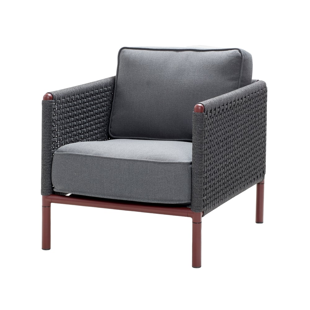 Cane-line Encore lounge stoel Cane-Line airtouch bordeaux/dark grey, incl. kussens