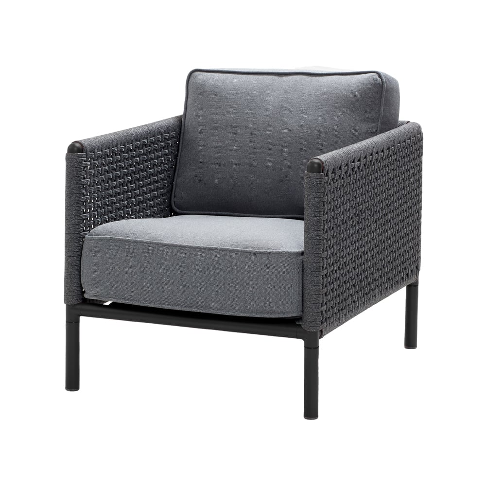 Cane-line Encore lounge stoel Cane-Line airtouch bordeaux/dark grey, incl. kussens