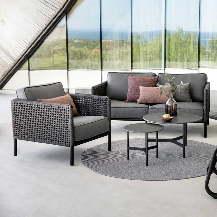 Encore lounge stoel, Cane-Line airtouch bordeaux/dark grey, incl. kussens Cane-line
