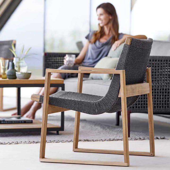 Endless loungefauteuil, Dark grey, teak frame Cane-line