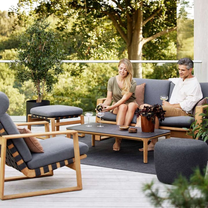 Endless Soft Highback loungestoel, Cane-Line airtouch grey, teak Cane-line
