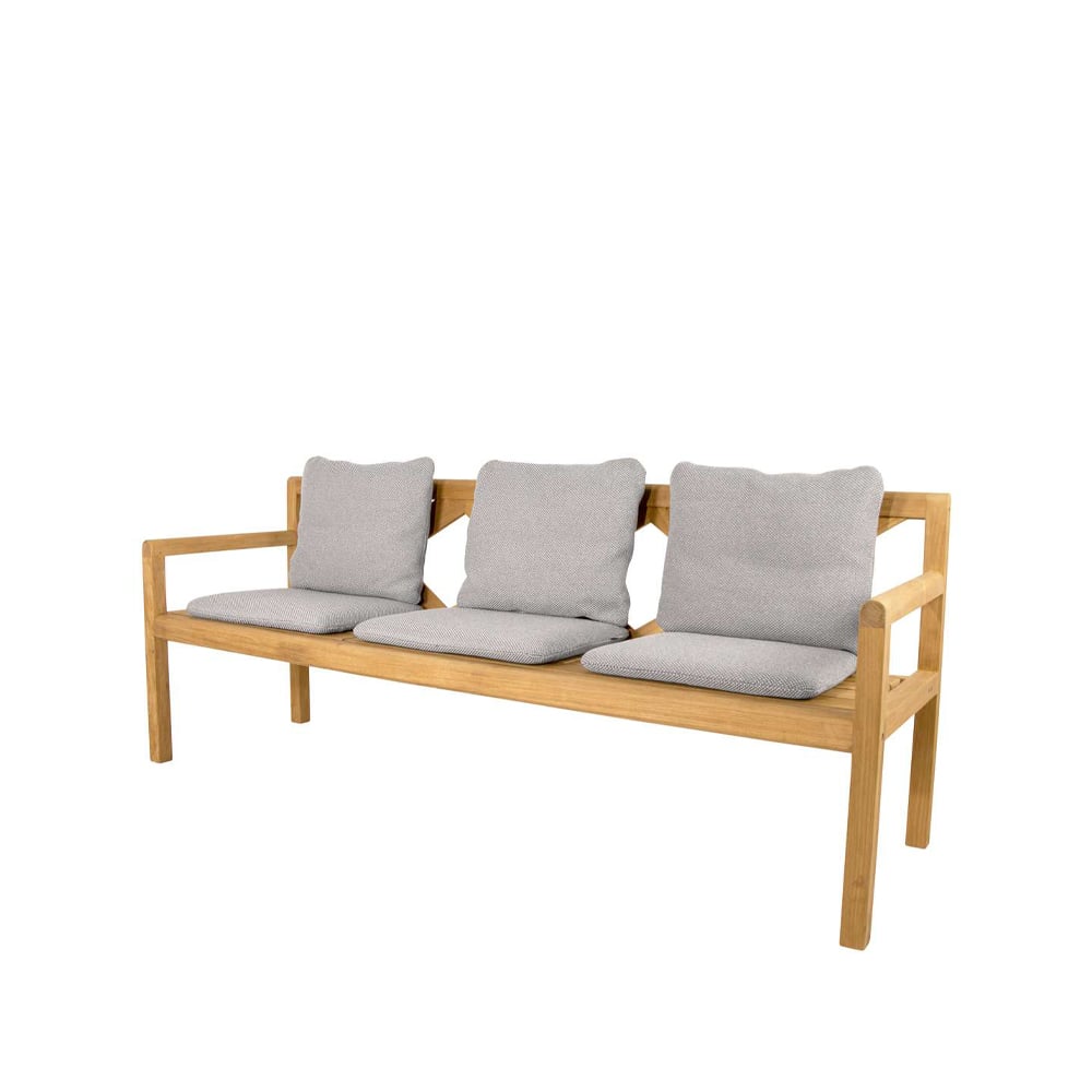 Cane-line Grace 3-zits bank Light grey, teak | Scandinavisch Interieur | Grijs