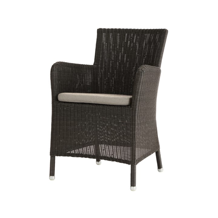 Hampsted armstoel weave, Cane-line Mocca, kussen Natté taupe Cane-line