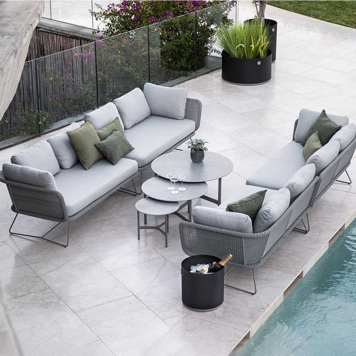 Horizon modulaire bank, Cane-Line Natté grey, rechts, zwart frame Cane-line
