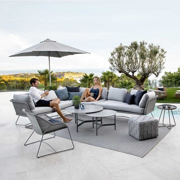 Horizon modulaire bank - Cane-Line Natté grey, rechts, zwart frame - Cane-line