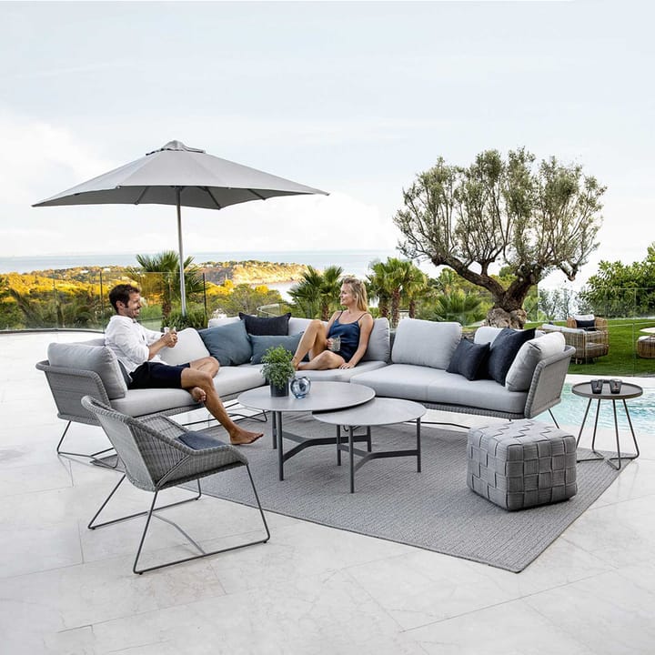 Horizon modulaire bank, Cane-Line Natté grey, rechts, zwart frame Cane-line