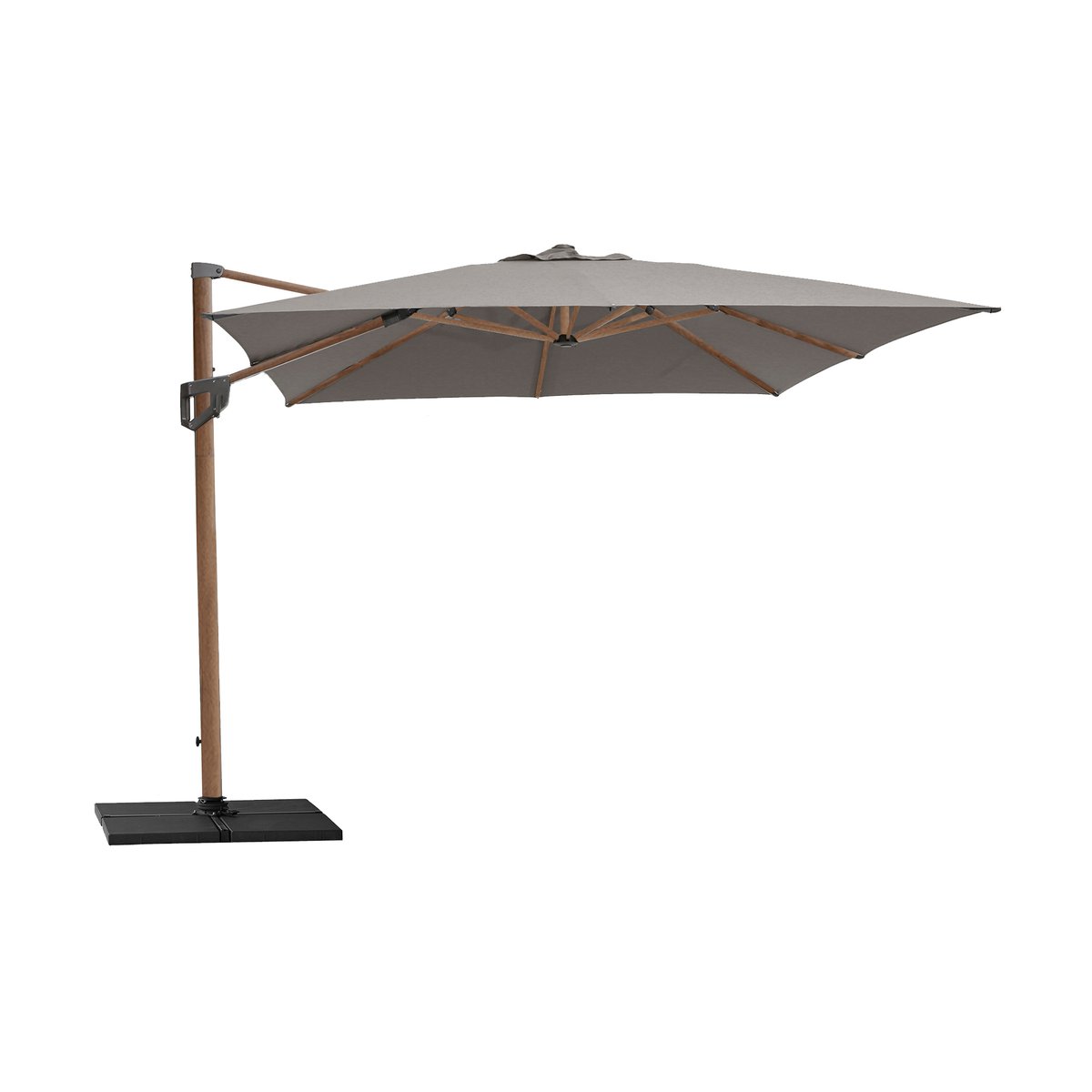 Cane-line Hyde luxe parasol tilt 3x3 m Woodlook-Taupe