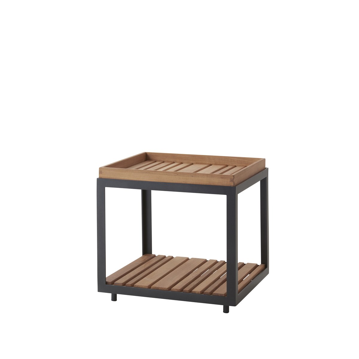 Cane-line Level bijzettafel Teak-lava grey frame | Scandinavisch Interieur | Tuintafels | Bruin