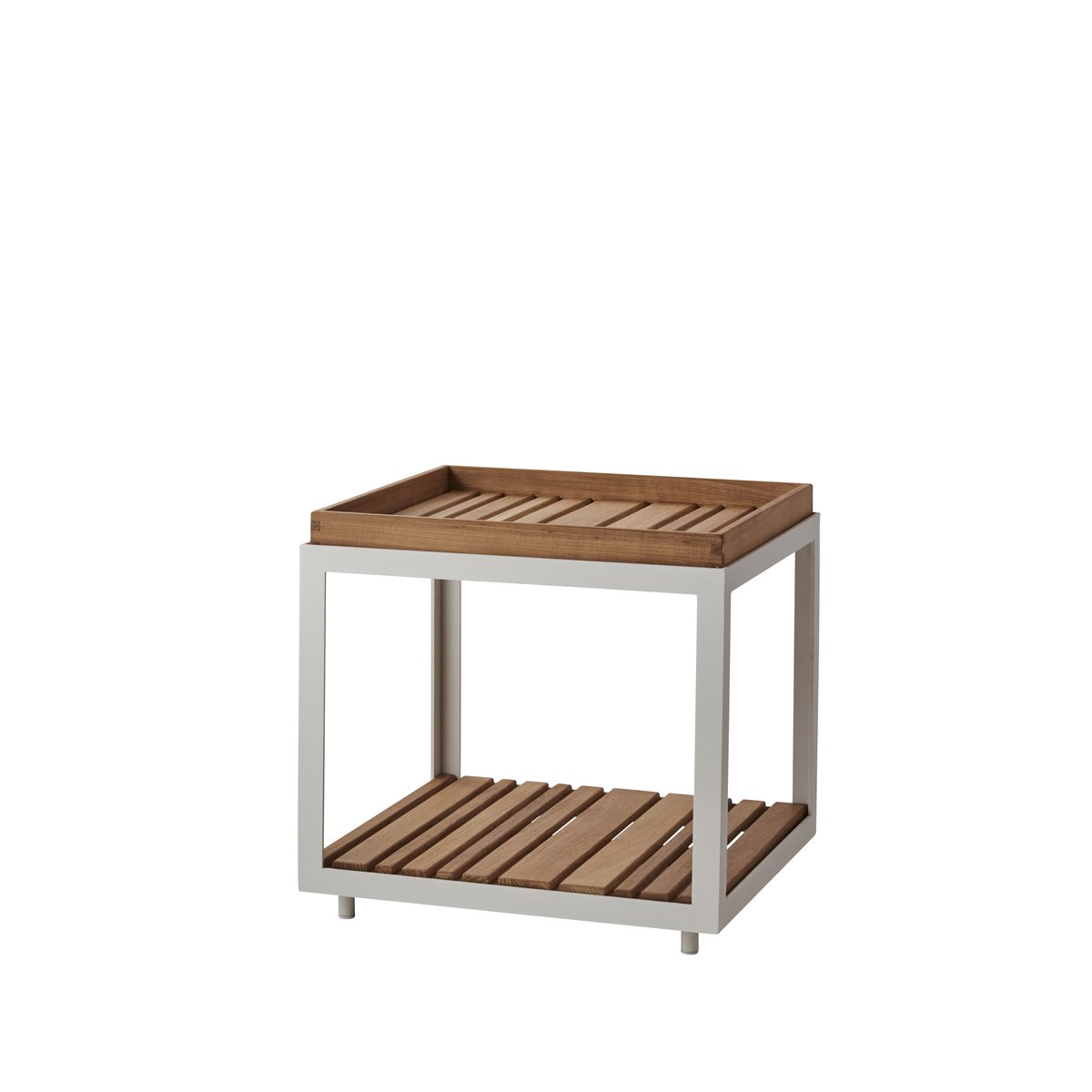 Cane-line Level bijzettafel Teak, wit frame | Scandinavisch Interieur | Tuintafels | Bruin