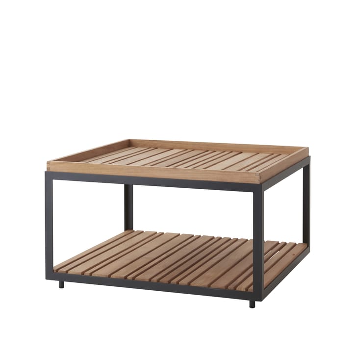 Level salontafel teak 79x79 cm - Lava grey - Cane-line