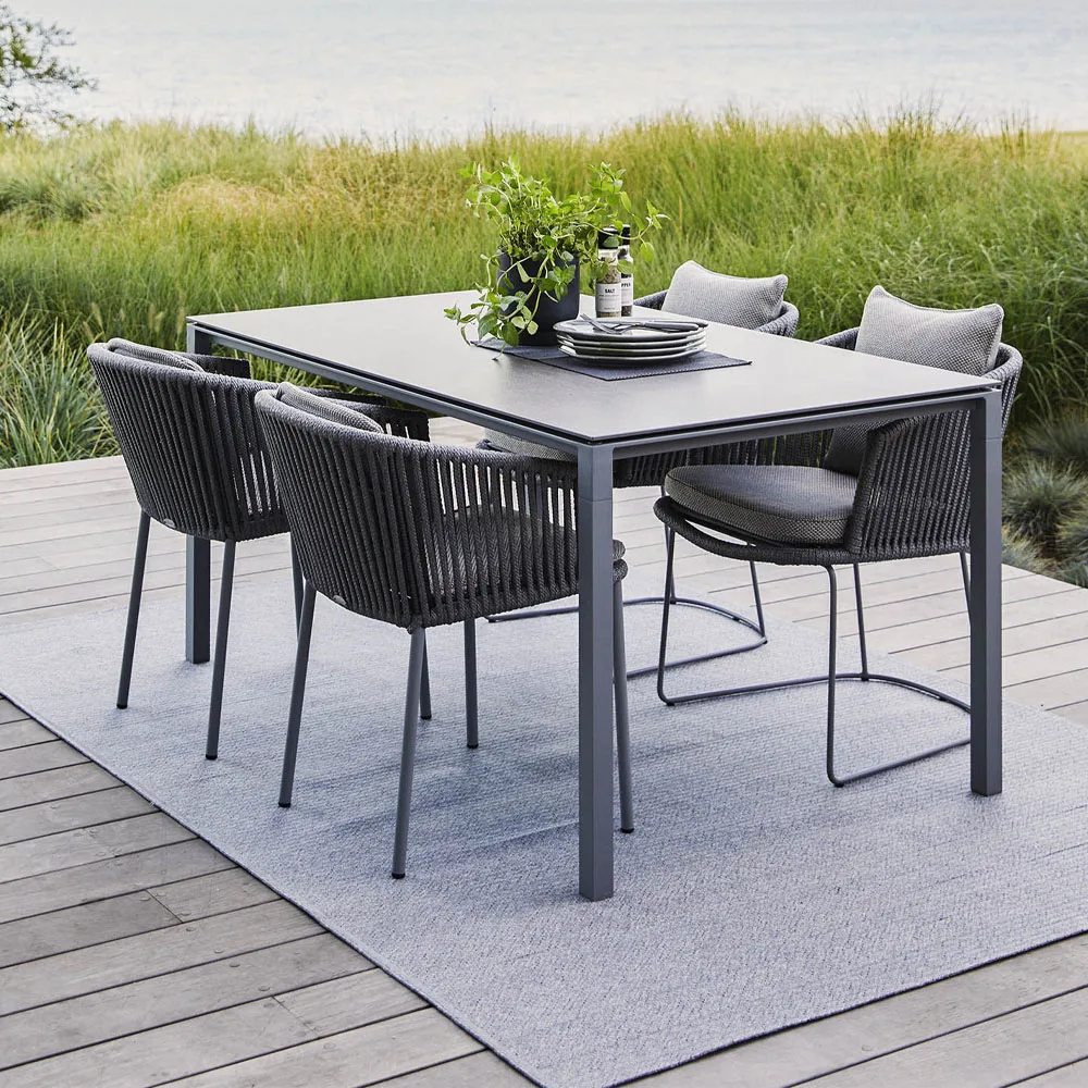 Moments Stapelbare stoel, Dark grey, Cane-Line soft rope Cane-line