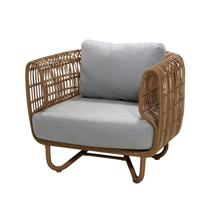 Nest lounge stoel weave - Natural, Cane-Line Natté light grey - Cane-line