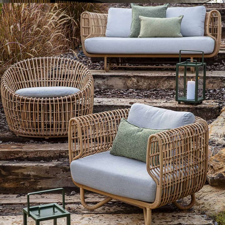 Nest lounge stoel weave - Natural, Cane-Line Natté light grey - Cane-line