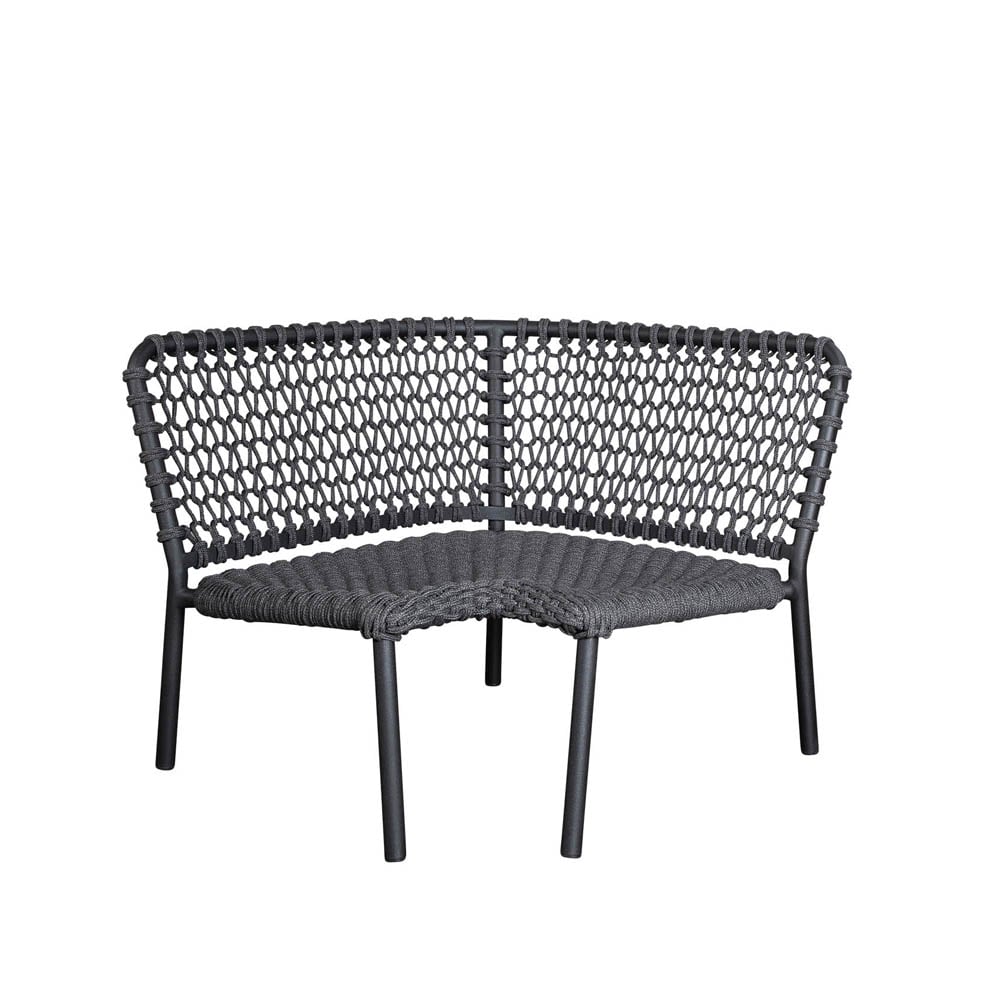 Cane-line Ocean modulaire bank Dark grey, hoekdeel | Scandinavisch Interieur | Grijs