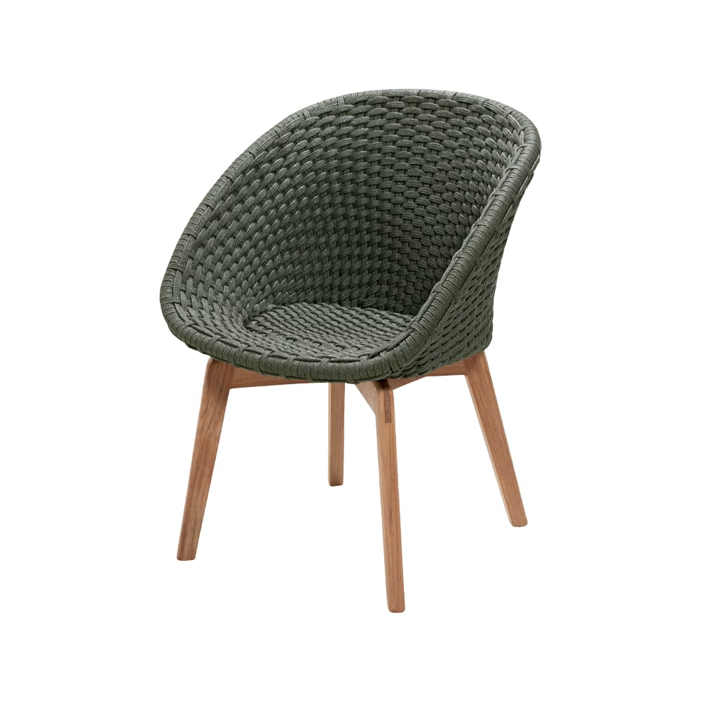 Cane-line Peacock stoel soft rope Dark green, teak | Scandinavisch Interieur | Tuinstoelen | Groen