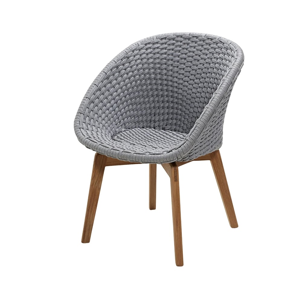 Cane-line Peacock stoel soft rope Light grey, teak | Scandinavisch Interieur | Tuinstoelen | Grijs
