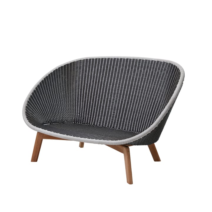 Peacock Weave bank - 2-sits grey/light grey, poten van teak - Cane-line