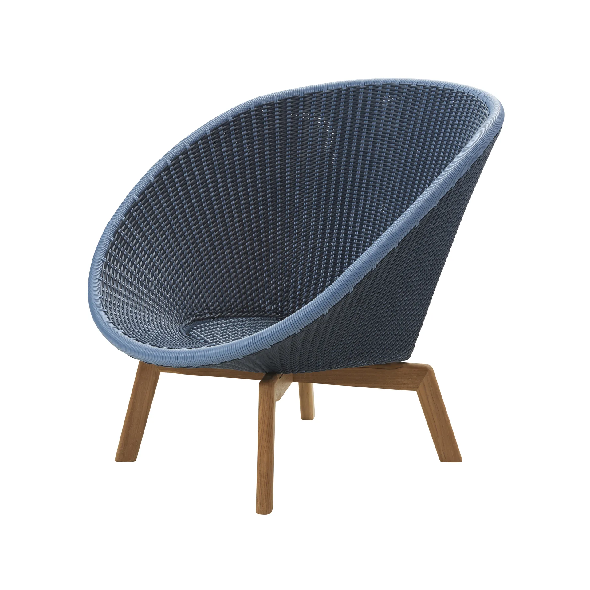 Peacock Weave loungestoel, Midnight/dusty blue, poten in teak Cane-line
