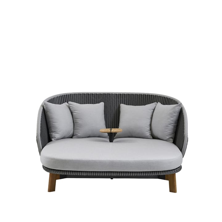 Peacock Weave zonnebed, Cane-Line Natté grey/light grey, incl. lichtgrijze kussens & tafel Cane-line
