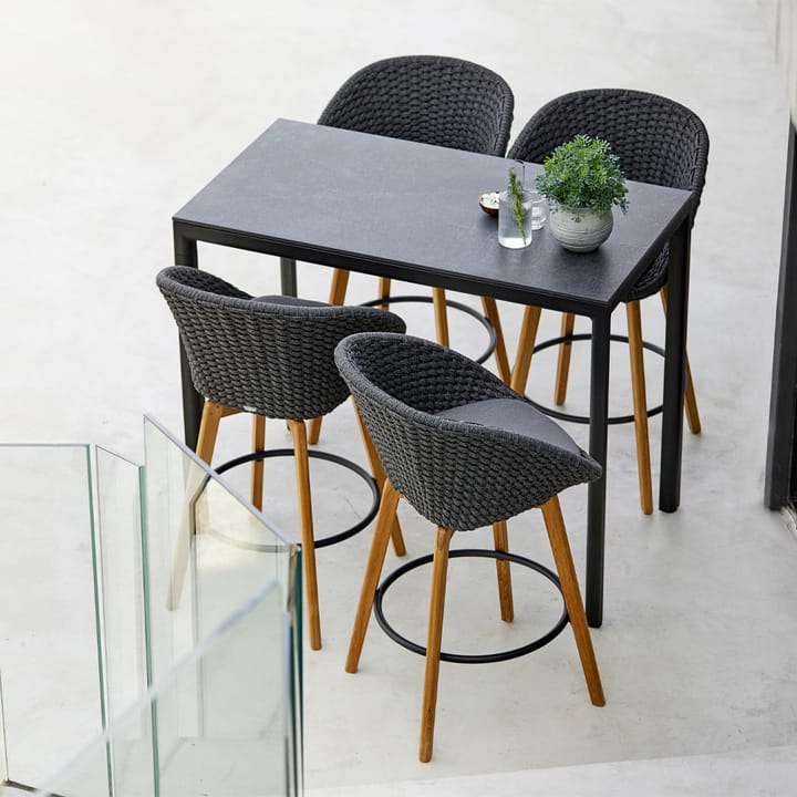 Peacockbarkruk, Dark grey, poten van teak Cane-line
