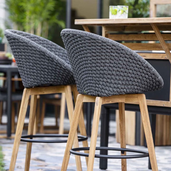 Peacockbarkruk, Dark grey, poten van teak Cane-line