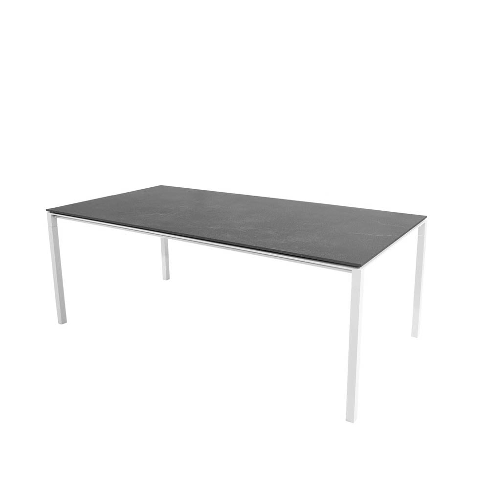 Cane-line Pure eettafel Fossil black-wit 200x100 cm