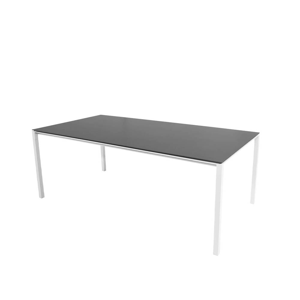 Cane-line Pure eettafel Nero-vit 200x100 cm