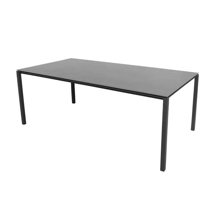 Pure tafel 200x100 cm Basalt grey-lava grey - Cane-line