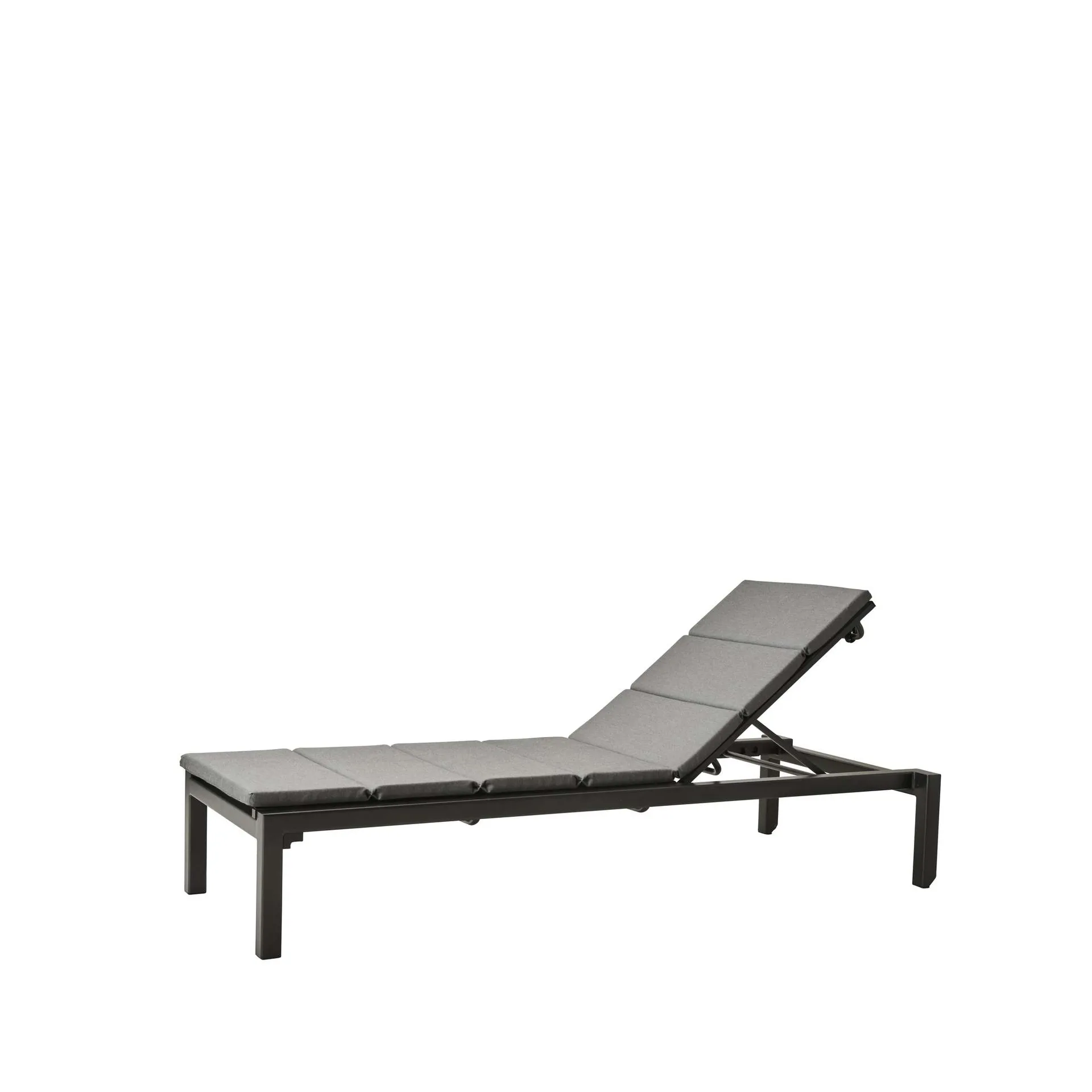 Relax ligstoel, Cane-Line Natté grey, incl. licht grijs kussen Cane-line