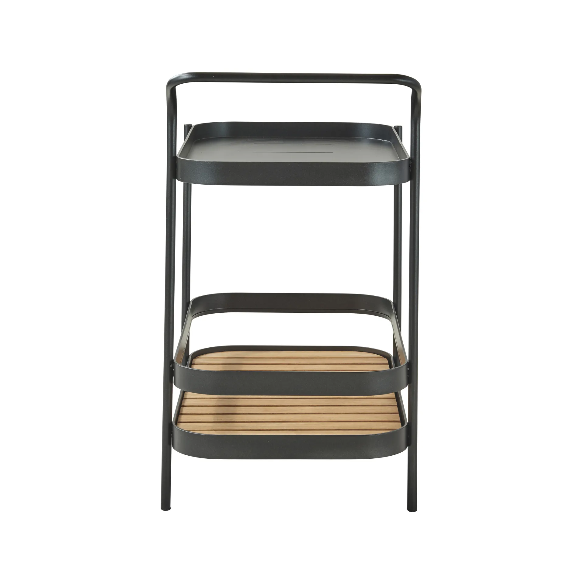 Rol serveerwagen, Lava grey, incl. teakhouten tafelblad Cane-line