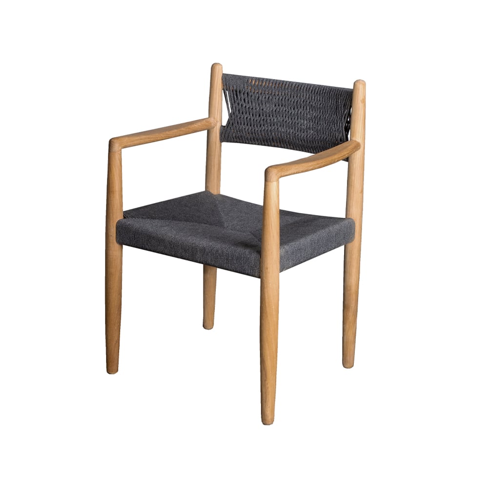 Cane-line Royal stoel Dark grey, teak | Scandinavisch Interieur | Tuinstoelen | Grijs