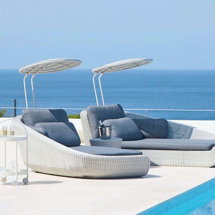 Savannah dagbed, White grey, links Cane-line