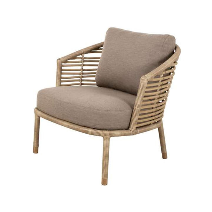 Sense Loungestoel - Cane-Line Natté taupe, natural, incl. taupe kussens - Cane-line