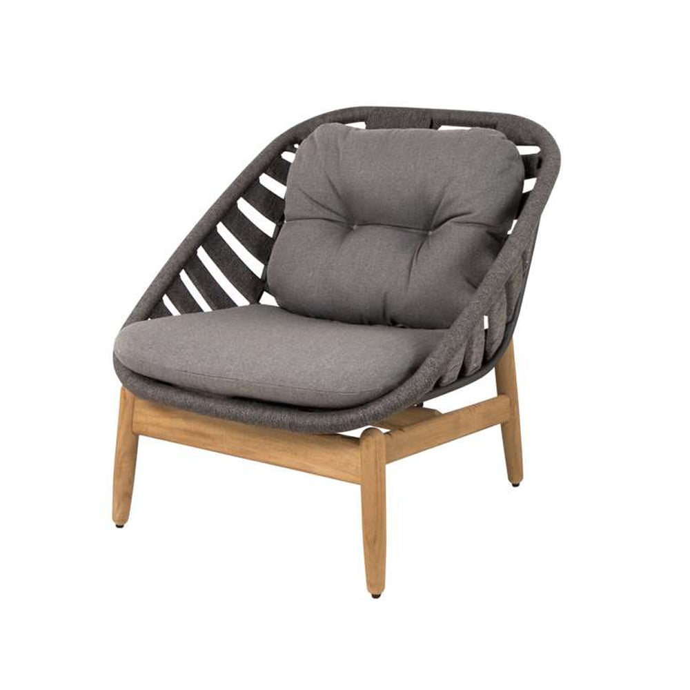 Cane-line Strington loungestoel Cane-Line Airtouch dark grey-teak