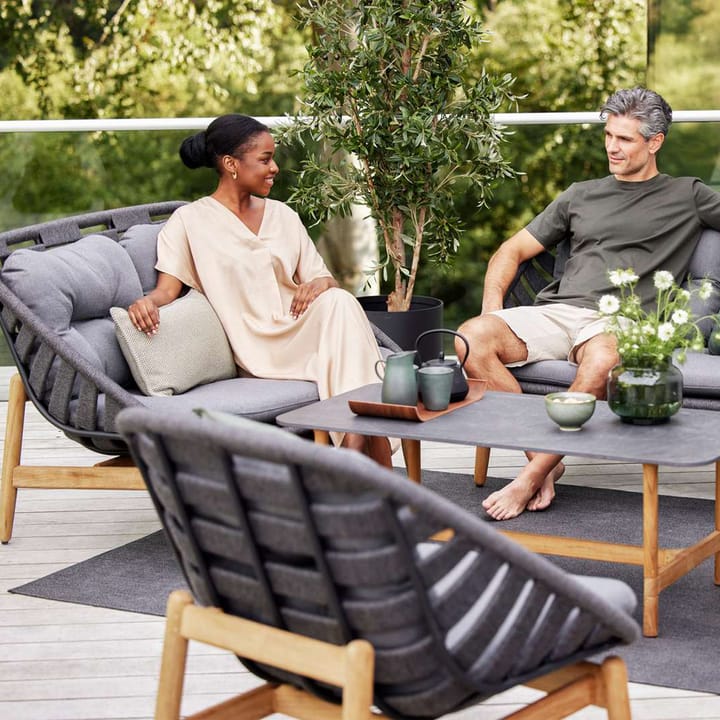 Strington loungestoel, Cane-Line Airtouch dark grey-teak Cane-line